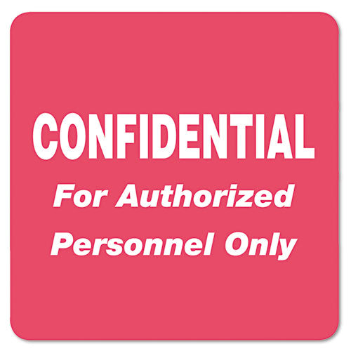 HIPAA Labels, CONFIDENTIAL For Authorized Personnel Only, 2 x 2, Red, 500/Roll-(TAB40570)