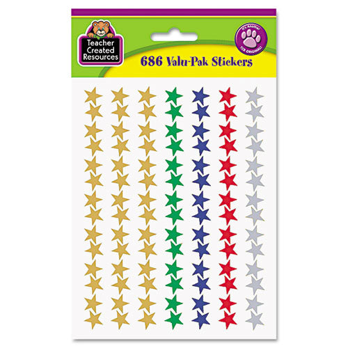 Sticker Valu-Pak, Foil Stars, 686/Pack-(TCR6644)