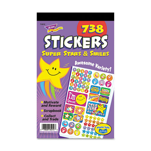 Sticker Assortment Pack, Super Smiles and Stars, Assorted Colors, 738 Stickers/Pad-(TEPT5010)