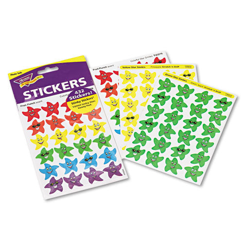 Stinky Stickers Variety Pack, Smiley Stars, Assorted Colors, 432/Pack-(TEPT83904)