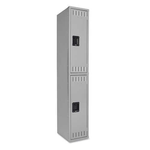 Double Tier Locker, Single Stack, 12w x 18d x 72h, Medium Gray-(TNNDTS121836AMG)