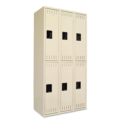 Double Tier Locker, Triple Stack, 36w x 18d x 72h, Sand-(TNNDTS121836CSD)