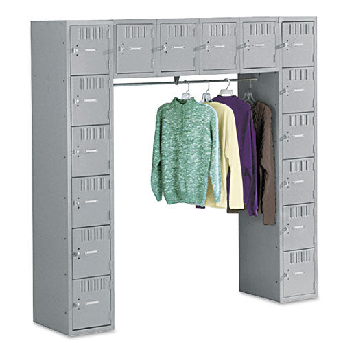 Sixteen Box Compartments and Coat Bar, 72w x 18d x 72h, Medium Gray-(TNNSRS721872AMG)