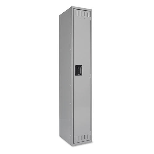 Single-Tier Locker, One Locker with Hat Shelf and Coat Rod, 12w x 18d x 72h, Medium Gray-(TNNSTS121872AMG)