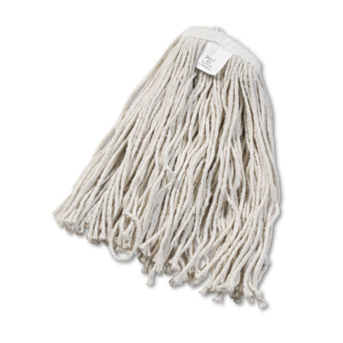 Cut-End Wet Mop Head, Cotton, No. 20, White-(BWK2020CEA)