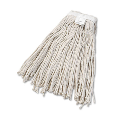 Cut-End Wet Mop Head, Cotton, No. 24, White-(BWK2024CEA)