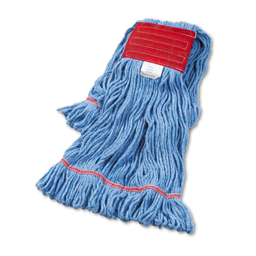 Super Loop Wet Mop Head, Cotton/Synthetic Fiber, 5" Headband, Large Size, Blue-(BWK503BLEA)