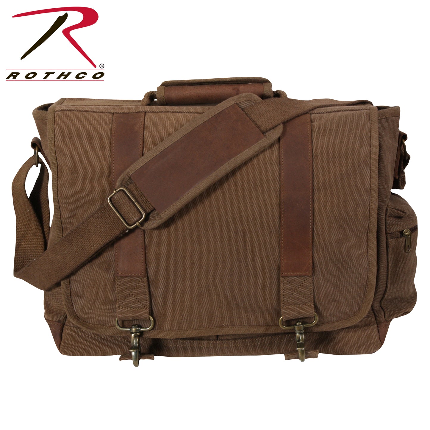 Rothco Vintage Canvas Pathfinder Laptop Bag With Leather Accents