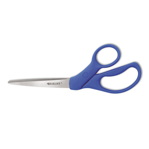 Preferred Line Stainless Steel Scissors, 8" Long, 3.5" Cut Length, Blue Offset Handle-(ACM43218)