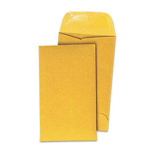 Kraft Coin Envelope, #7, Round Flap, Gummed Closure, 3.5 x 6.5, Light Brown Kraft, 500/Box-(UNV35303)