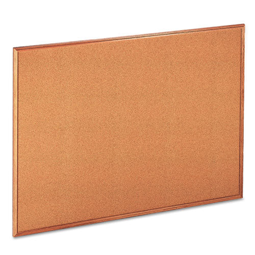 Cork Board with Oak Style Frame, 48 x 36, Natural Surface-(UNV43604)