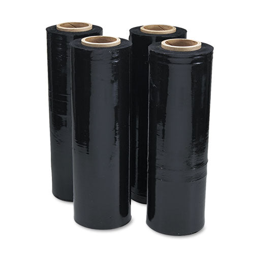 Black Stretch Film, 18" x 1,500 ft Roll, 20 mic (80-Gauge), 4/Carton-(UNV62120)