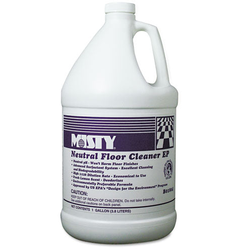 Neutral Floor Cleaner EP, Lemon, 1 gal Bottle, 4/Carton-(AMR1033704)