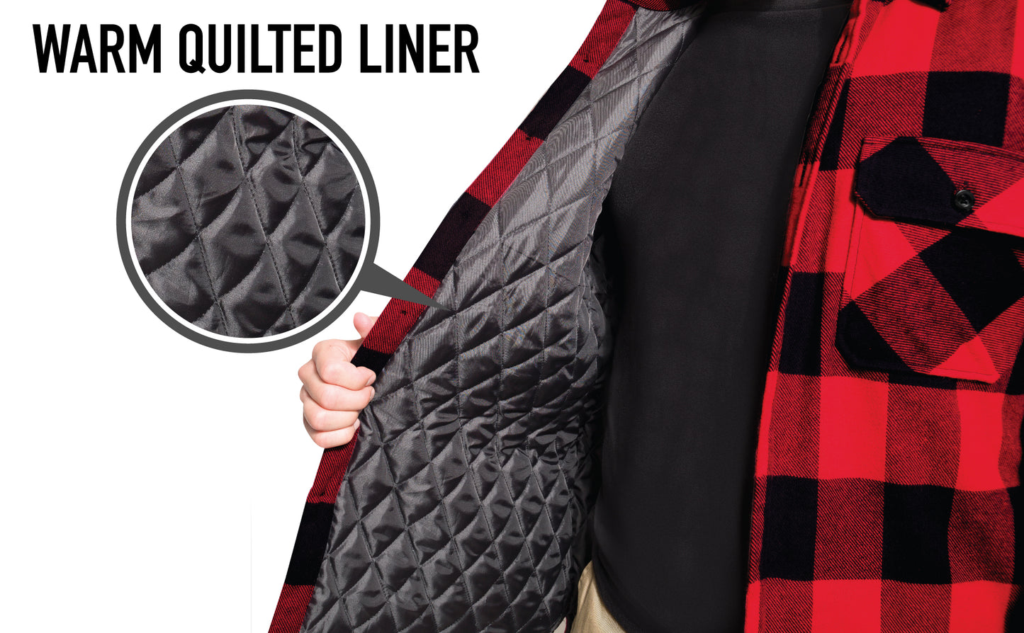 Rothco Buffalo Plaid Quilted Lined Jacket - Red